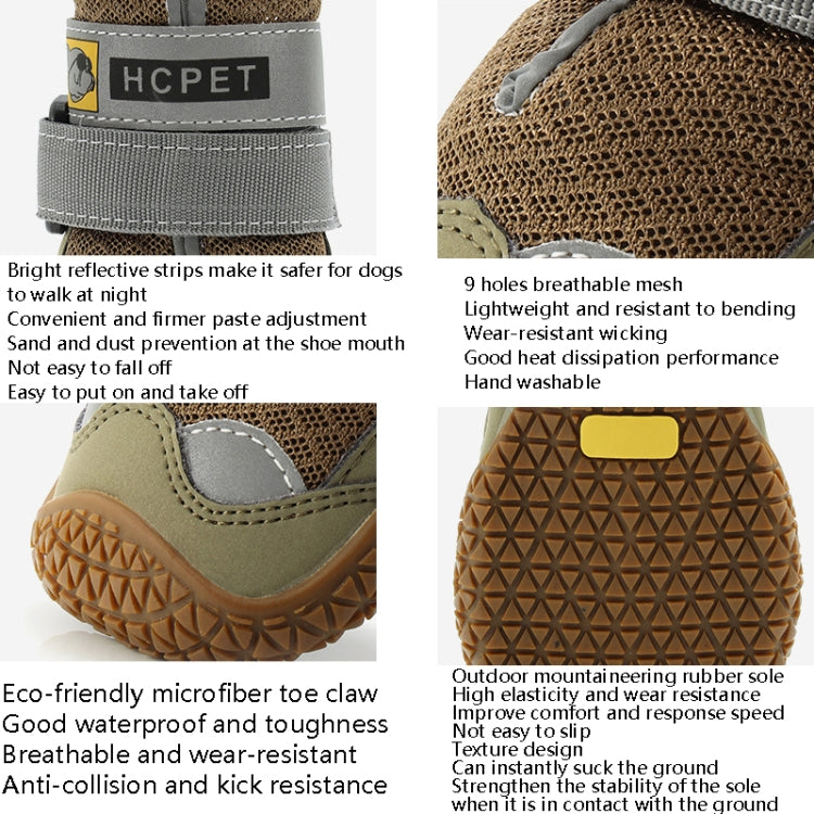HCPET 4 ชิ้น / ชุด รองเท้าสุนัข ตาข่ายระบายอากาศ รองเท้าสุนัข, No.1 4cm, No.2 4.5cm, No.3 5cm, No.4 5.5cm, No.5 6cm, No.6 6.5cm, No.7 7cm, No.8 7.5cm