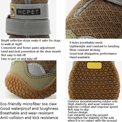 HCPET 4 ชิ้น / ชุด รองเท้าสุนัข ตาข่ายระบายอากาศ รองเท้าสุนัข, No.1 4cm, No.2 4.5cm, No.3 5cm, No.4 5.5cm, No.5 6cm, No.6 6.5cm, No.7 7cm, No.8 7.5cm