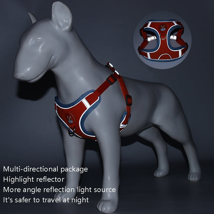 BL-867 Pet Chest Straps เชือกลากสุนัขแบบสะท้อนแสง, ขนาด:, S, M, L, XL