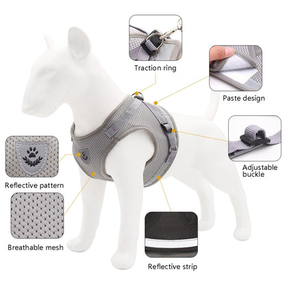 BL-844 Pet Chest Straps เชือกสุนัขระบายอากาศสะท้อนแสง, ขนาด:, XS, S, M, L, XL