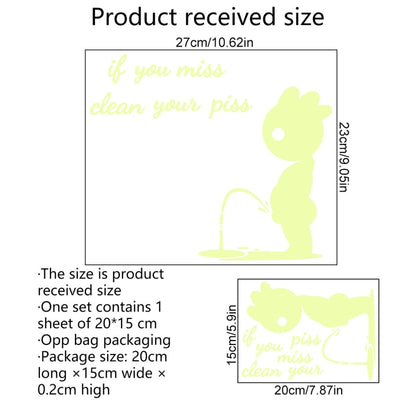 2 PCS DX396 ห้องน้ำห้องน้ำตกแต่งสติ๊กเกอร์ติดผนังเรืองแสง, DX396