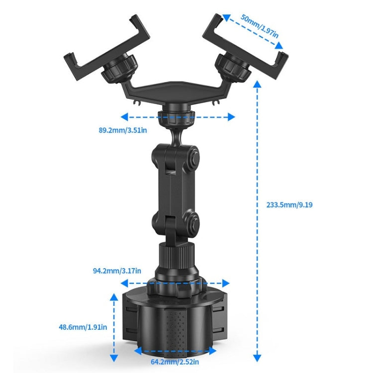 ที่วางโทรศัพท์มือถือที่วางแก้วมัลติฟังก์ชั่นแบบ Double Chuck, Double Chuck Phone Holder