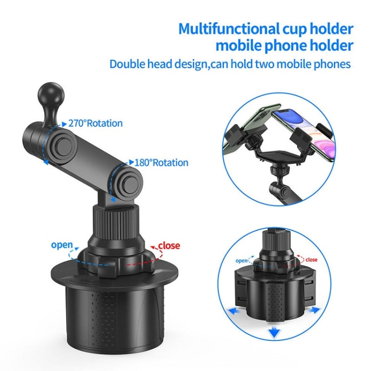 ที่วางโทรศัพท์มือถือที่วางแก้วมัลติฟังก์ชั่นแบบ Double Chuck, Double Chuck Phone Holder