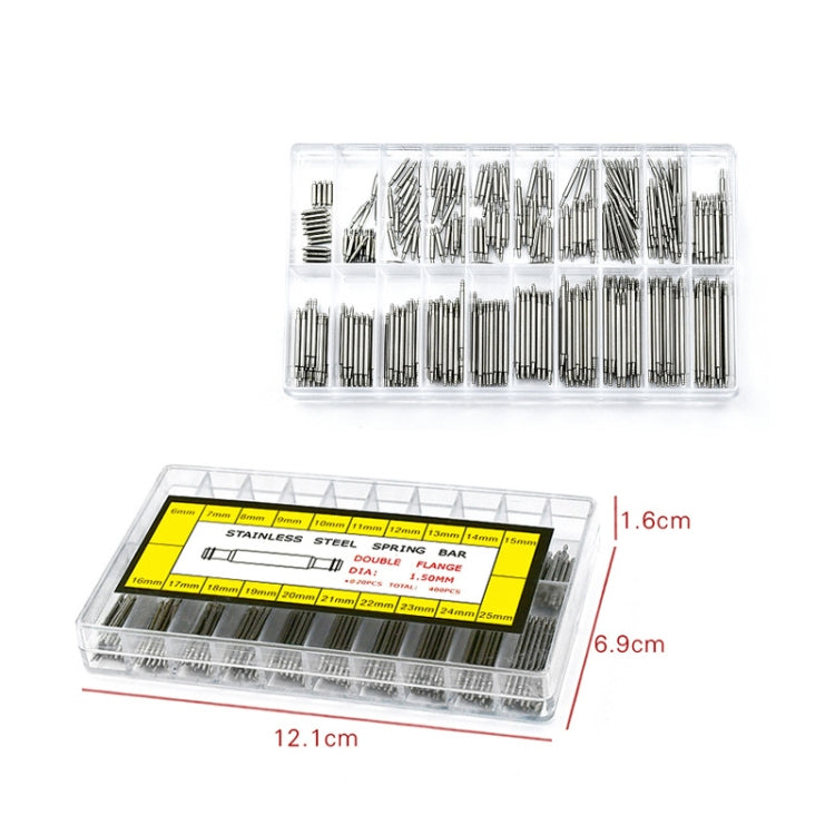 สปริงบาร์สแตนเลสบรรจุกล่องไร้รอยต่อ, 400 PCS / Box G084 6-25mm