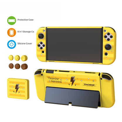 DOBE TNS-1192 Host Handle Protective Shell + Card Box + Rocker Cap Set สำหรับสวิตช์ OLED, TNS-1192