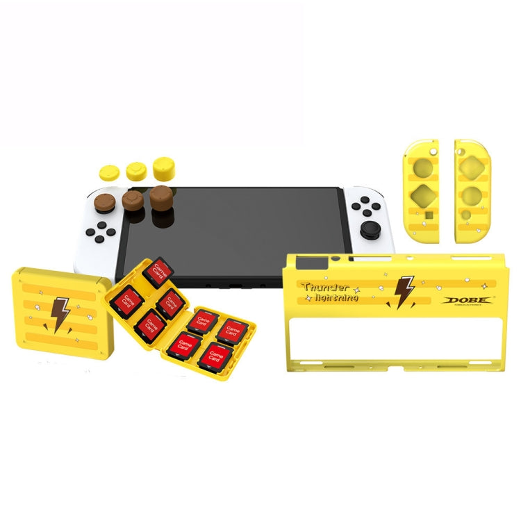 DOBE TNS-1192 Host Handle Protective Shell + Card Box + Rocker Cap Set สำหรับสวิตช์ OLED, TNS-1192