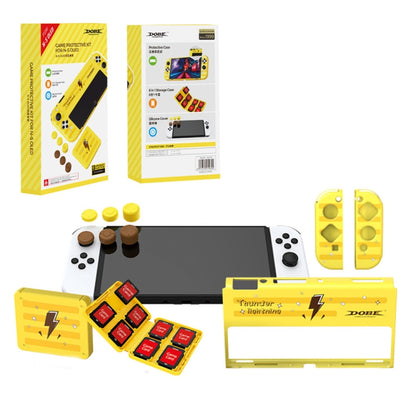 DOBE TNS-1192 Host Handle Protective Shell + Card Box + Rocker Cap Set สำหรับสวิตช์ OLED, TNS-1192
