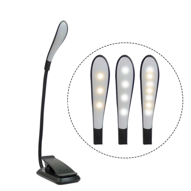8027D-2 7 ลูกปัดป้องกันดวงตา LED อ่านหนังสือพับคลิปแสง, สีขาว, สีดำ