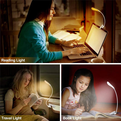 8027D-2 7 ลูกปัดป้องกันดวงตา LED อ่านหนังสือพับคลิปแสง, สีขาว, สีดำ