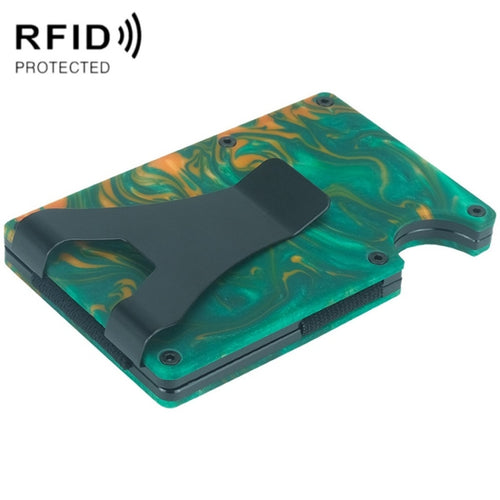RFID Anti-Degaussing Resin ที่ใส่บัตรบางเฉียบ, สีเขียว, สีน้ำเงิน, สีดำ