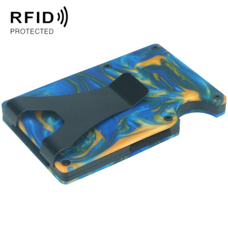 RFID Anti-Degaussing Resin ที่ใส่บัตรบางเฉียบ, สีเขียว, สีน้ำเงิน, สีดำ