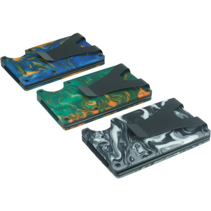 RFID Anti-Degaussing Resin ที่ใส่บัตรบางเฉียบ, สีเขียว, สีน้ำเงิน, สีดำ