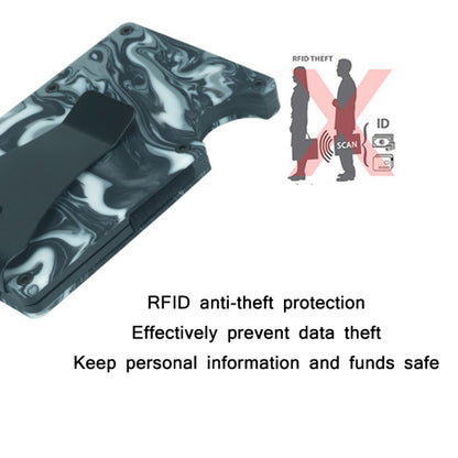 RFID Anti-Degaussing Resin ที่ใส่บัตรบางเฉียบ, สีเขียว, สีน้ำเงิน, สีดำ
