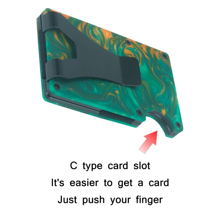 RFID Anti-Degaussing Resin ที่ใส่บัตรบางเฉียบ, สีเขียว, สีน้ำเงิน, สีดำ