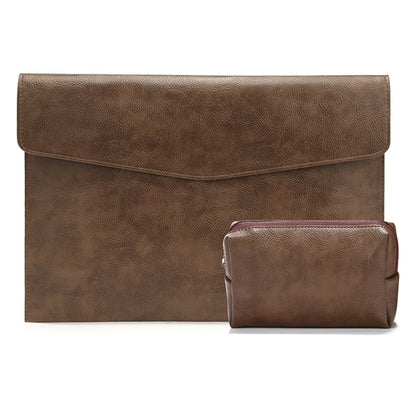 ปลอกแขนลายลิ้นจี่หนัง PU สำหรับแล็ปท็อปขนาด 13.3 นิ้วสไตล์:, Single Bag (Light Brown), Single Bag  (Dark Brown), Single Bag ( Black ), Liner Bag + Power Bag  (Light Brown), Liner Bag + Power Bag  (Dark Brown), Liner Bag + Power Bag  (Black)