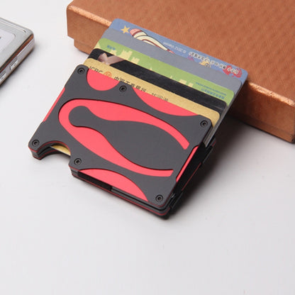 RFID Anti-Degaussing กระเป๋าสตางค์โลหะป้องกันการโจรกรรม, สีแดง, สีทอง