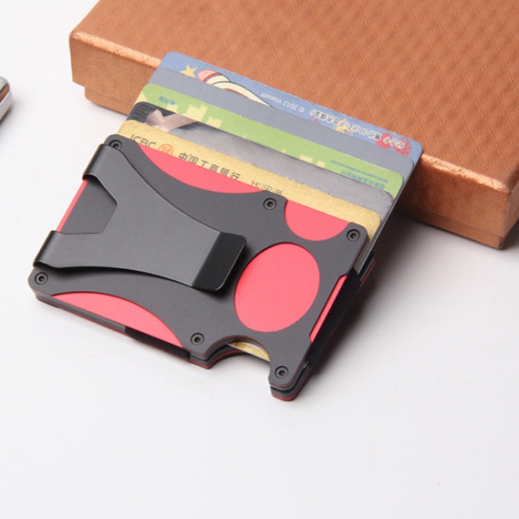 RFID Anti-Degaussing กระเป๋าสตางค์โลหะป้องกันการโจรกรรม, สีแดง, สีทอง
