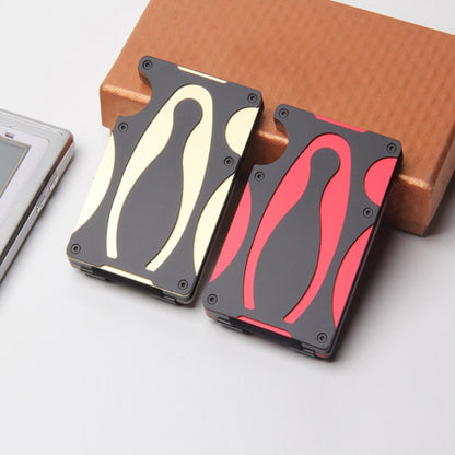 RFID Anti-Degaussing กระเป๋าสตางค์โลหะป้องกันการโจรกรรม, สีแดง, สีทอง