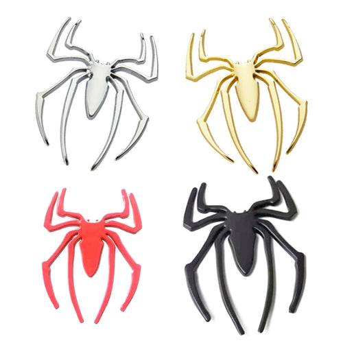 10 PCS โลหะสามมิติสติกเกอร์รถแมงมุม, การจัดส่งแบบสุ่มสี, Spider
