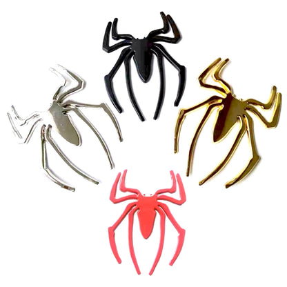 10 PCS โลหะสามมิติสติกเกอร์รถแมงมุม, การจัดส่งแบบสุ่มสี, Spider