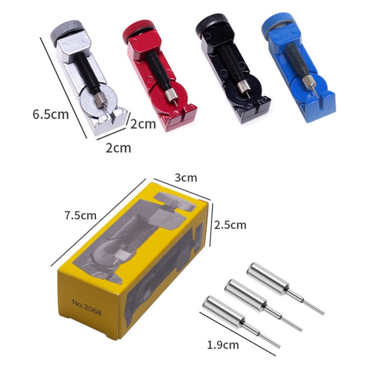 3 PCS โลหะปรับความสูงสายนาฬิกาข้อมือ Link Pin Remover, No.2068 Adjusting Repair Tool Black, No.2068 Adjusting Repair Tool Silver, No.2068 Adjusting Repair Tool Red, No.2068 Adjusting Repair Tool Blue