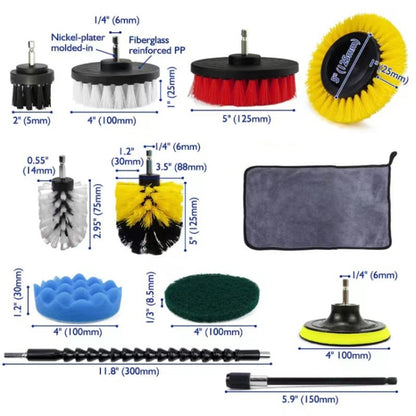 แปรงทำความสะอาดยางรถยนต์ Slits มัลติฟังก์ชั่น, 23 PCS / Set