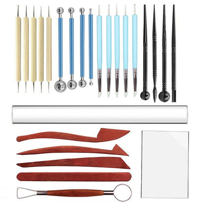 25 in 1 Soft Pottery Clay Sculpture Production Combination Art Supplies Set, 25 in 1 Art Supplies Set