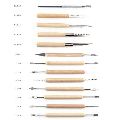 ชุดรวมเครื่องมือดินเผา 43 In 1 พร้อมถุงเก็บ, 43 In 1 Clay Tool