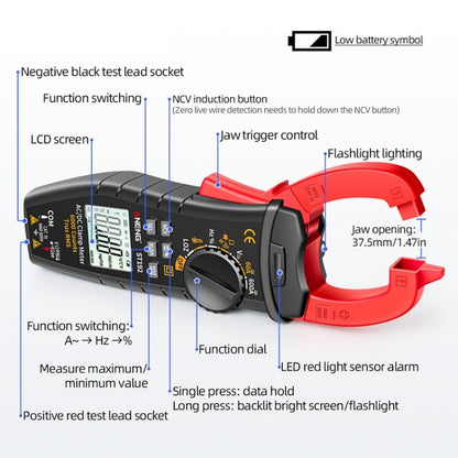 ANENG มัลติมิเตอร์ดิจิตอลแบบหนีบ AC และ DC, ST192 600A DC Current, ST193 Intelligent Automatic