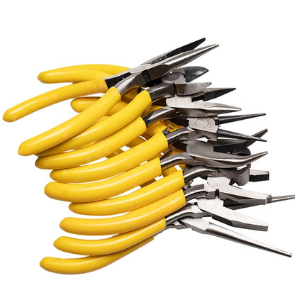 4 PCS XBQ1001 คีมอเนกประสงค์สไตล์:, 5 Inch Sharp Mouth, Needle Mouth, Steel Wire, Arc Mouth, Top, Tangent, Cast Iron Sharp Mouth
