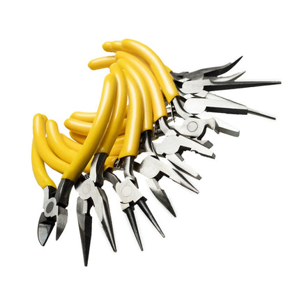 4 PCS XBQ1001 คีมอเนกประสงค์สไตล์:, 5 Inch Sharp Mouth, Needle Mouth, Steel Wire, Arc Mouth, Top, Tangent, Cast Iron Sharp Mouth