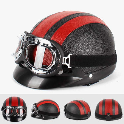 BSDDP A0318 หมวกกันน็อค PU พร้อมแว่นตา, One Size