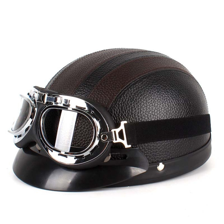 BSDDP A0318 หมวกกันน็อค PU พร้อมแว่นตา, One Size