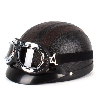 BSDDP A0318 หมวกกันน็อค PU พร้อมแว่นตา, One Size
