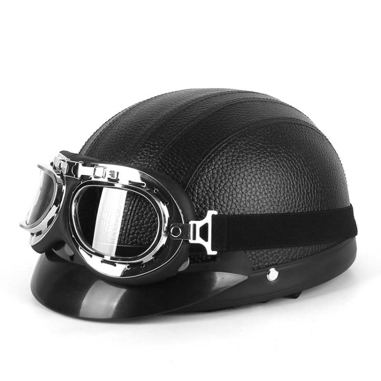 BSDDP A0318 หมวกกันน็อค PU พร้อมแว่นตา, One Size