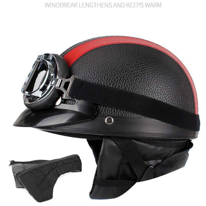 BSDDP A0318 หมวกกันน็อค PU พร้อมแว่นตา, One Size