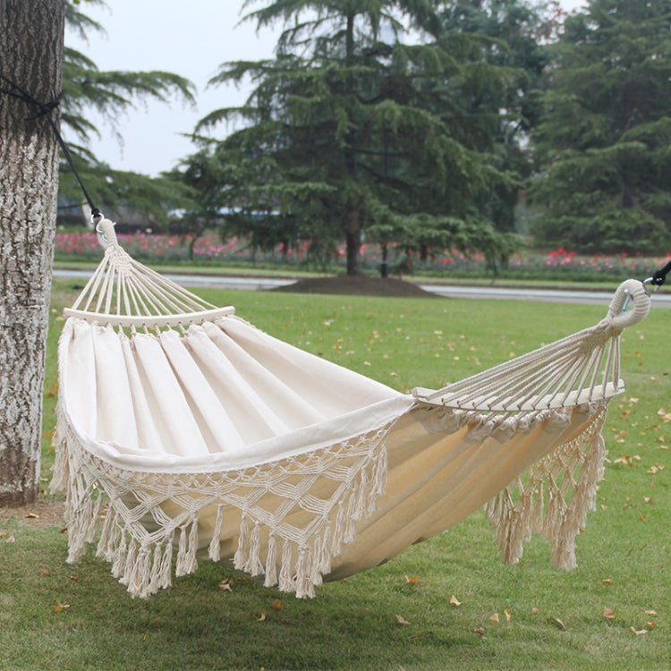200x150cm Double Outdoor Camping พู่ผ้าใบเปลญวนพร้อมไม้, Colorful Stripes, Pink Stripes, White