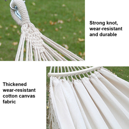 200x150cm Double Outdoor Camping พู่ผ้าใบเปลญวนพร้อมไม้, Colorful Stripes, Pink Stripes, White