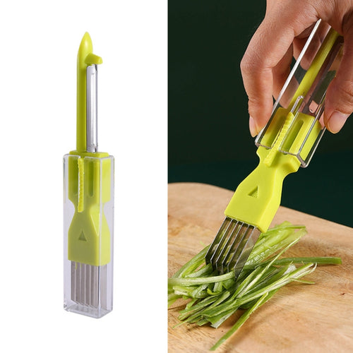 5 PCS Home Kitchen เครื่องปอกหัวหอมสีเขียวอเนกประสงค์, สีเขียว, สีเหลือง, สีส้ม