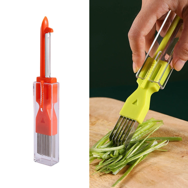 5 PCS Home Kitchen เครื่องปอกหัวหอมสีเขียวอเนกประสงค์, สีเขียว, สีเหลือง, สีส้ม