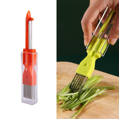 5 PCS Home Kitchen เครื่องปอกหัวหอมสีเขียวอเนกประสงค์, สีเขียว, สีเหลือง, สีส้ม