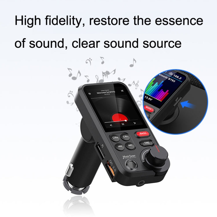 BT93 เครื่องเล่นบลูทูธ MP3 ในรถยนต์ หน้าจอสี, BT93