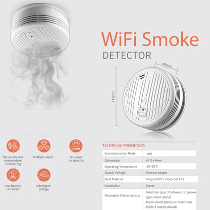 TY-SMK-07 เครื่องตรวจจับควัน WiFi ในบ้านอัจฉริยะ