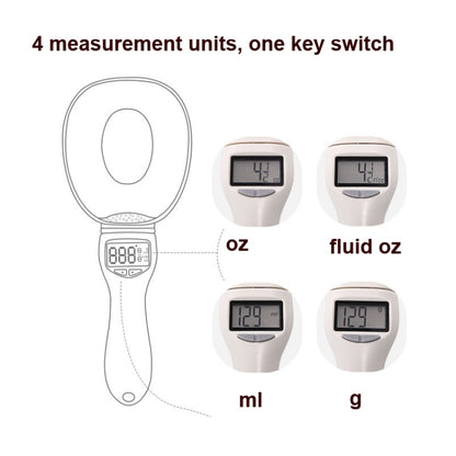 800g / 0.1g ช้อนขนาดใหญ่ เครื่องชั่งน้ำหนักอิเล็กทรอนิกส์ ขนาด เบเกอรี่ ช้อนชั่งน้ำหนักในครัว, 800g / 1g