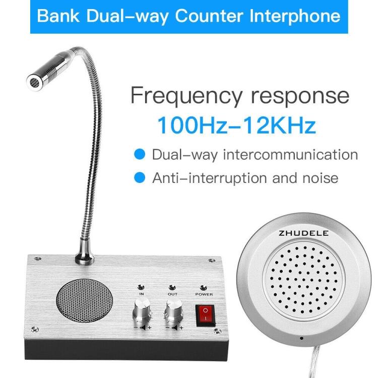 ZHUDELE ZDL-9908 Window Two-way Walkie-talkie ธนาคาร/โรงพยาบาล/สถานี/เคาน์เตอร์ เครื่องขยายเสียงไมโครโฟน,ปลั๊ก EU, EU Plug, UK Plug, US Plug