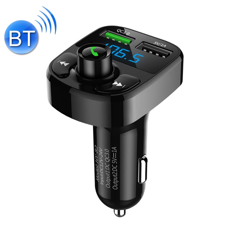 HY82 Car MP3 Bluetooth Receiver เครื่องชาร์จในรถยนต์แบบ Dual USB, HY82 Fast Charge Version