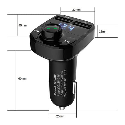HY82 Car MP3 Bluetooth Receiver เครื่องชาร์จในรถยนต์แบบ Dual USB, HY82 Fast Charge Version