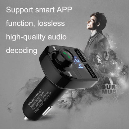 HY82 Car MP3 Bluetooth Receiver เครื่องชาร์จในรถยนต์แบบ Dual USB, HY82 Fast Charge Version