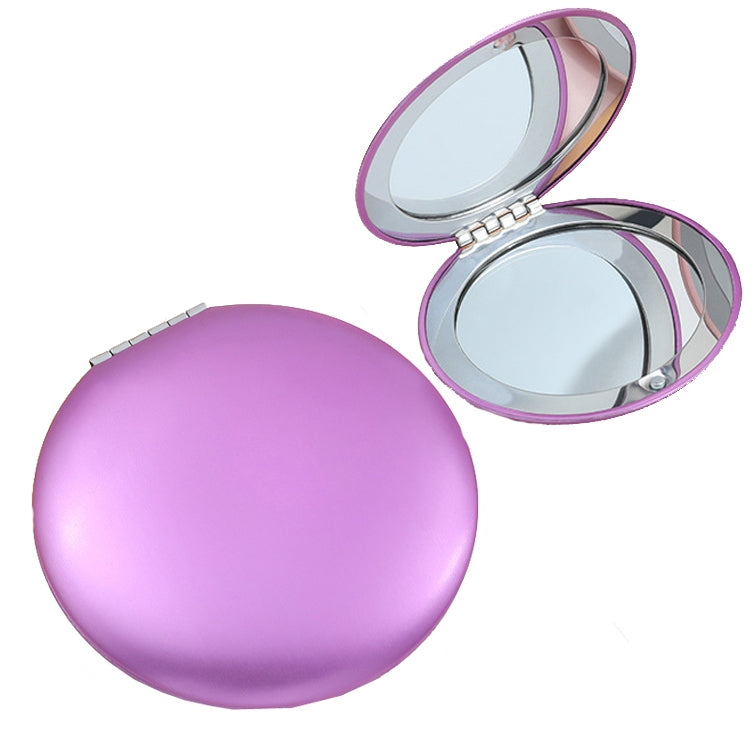3 PCS กระจกแต่งหน้าขนาดเล็กพับแบบพกพา Clamshell Circular Mirror, สีดำ, สีม่วง, สีฟ้า, สีแดง