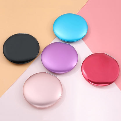 3 PCS กระจกแต่งหน้าขนาดเล็กพับแบบพกพา Clamshell Circular Mirror, สีดำ, สีม่วง, สีฟ้า, สีแดง